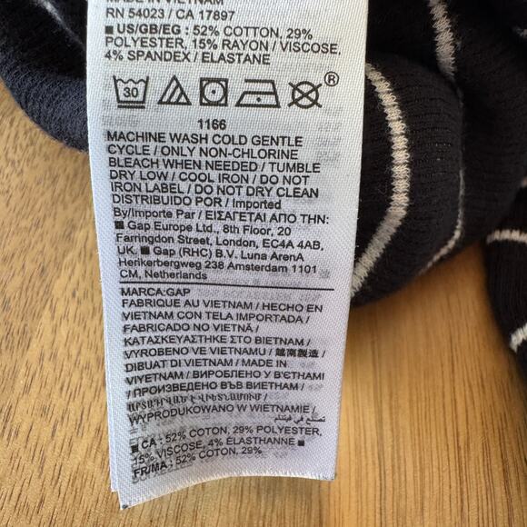 Gap Ribbed Striped Turtleneck Top Black Size Small - Picture 12 of 16